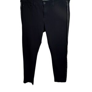 !it jeans | Mid Rise Stretch Leggings with Faux Leather Side Stripe | Sz 28